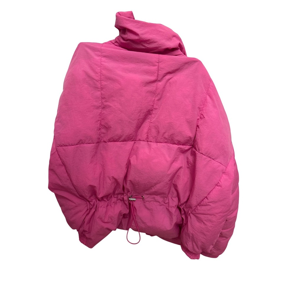 Free People Hot Shot Puffer Jacket Pink Cropped Quilted Zip Up Size Small - Picture 5 of 11